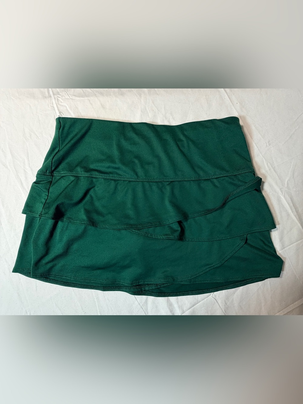 Lucky in Love Emerald Green Tiered Ruffle Tennis Skirt Skort Size S